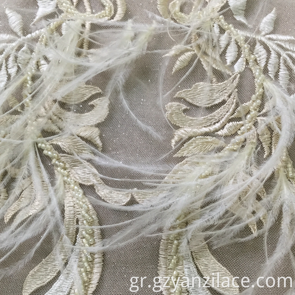Lace Fabric Embroidery Beaded